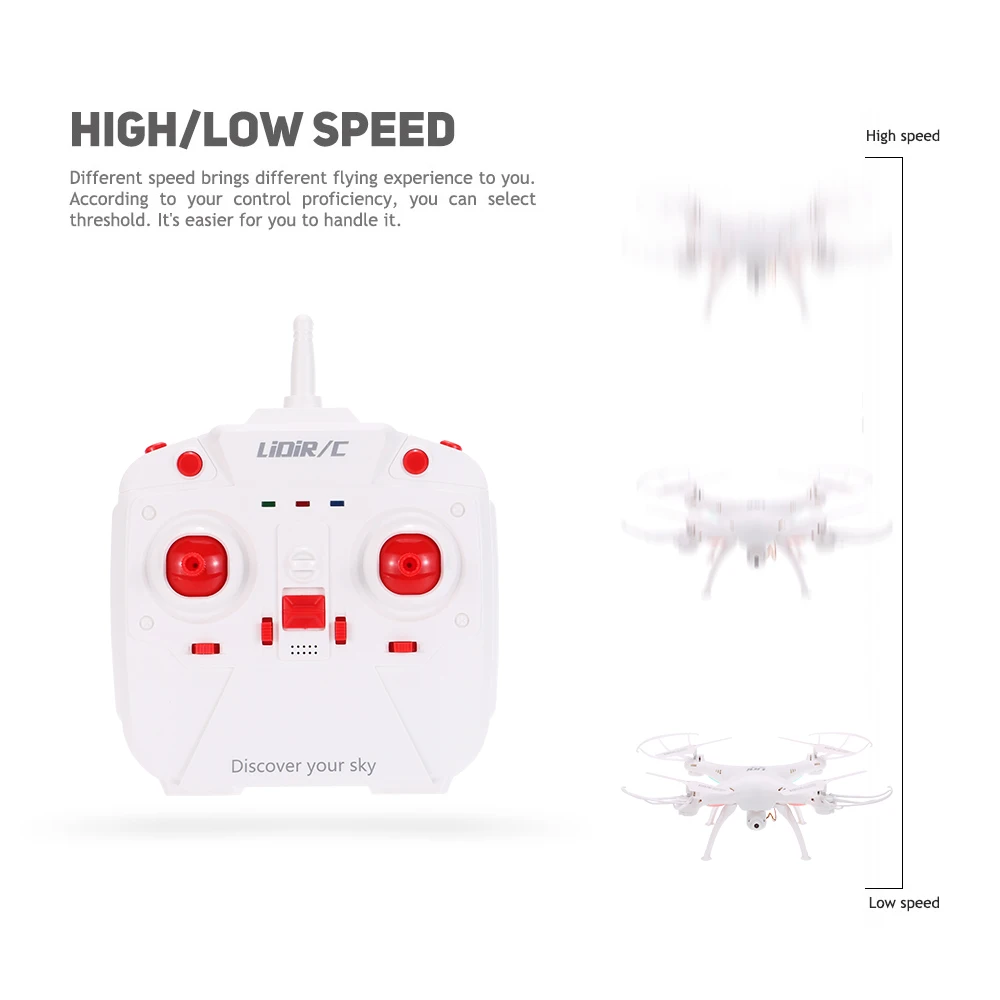 LiDi L15W Wi-Fi Трансмиссия FPV 2,4G 4CH 6-Axis Gyro с 0.3MP Камера 360 ° флип игрушка, Дрон на дистанционном управлении RTF Квадрокоптер
