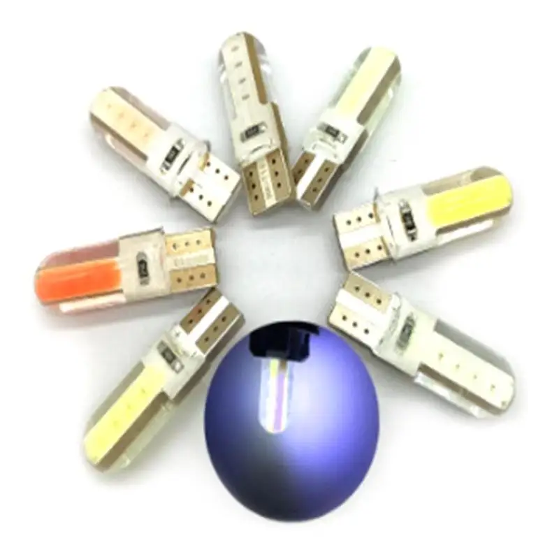 

VODOOL 10pcs Car LED Silicone Epoxy Crystal Width Lamps Side Clearance Light Bulbs Car T10 COB Lights Signal Lamp