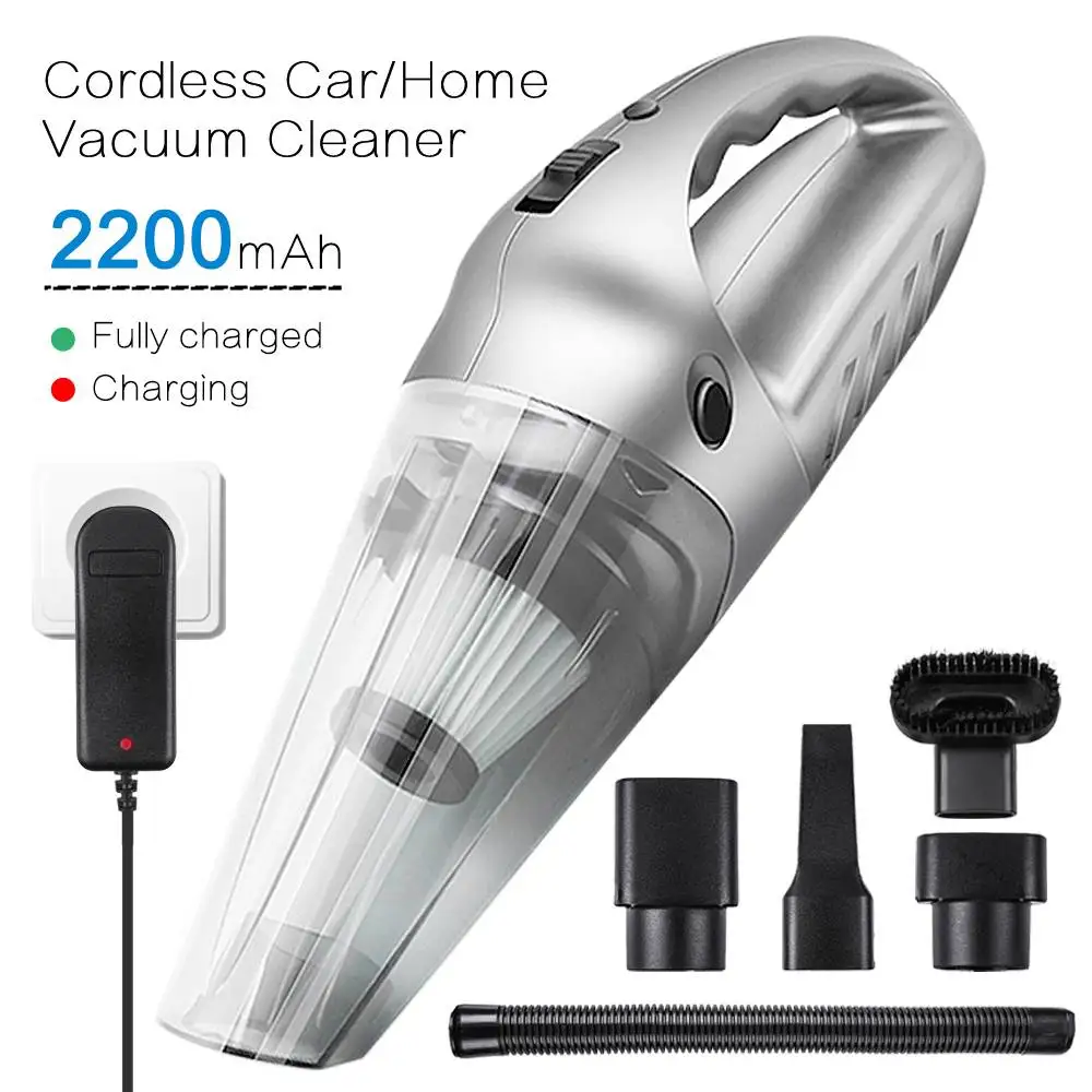 Portable Car Vacuum Cleaner with LED Light Wireless Rechargeable
