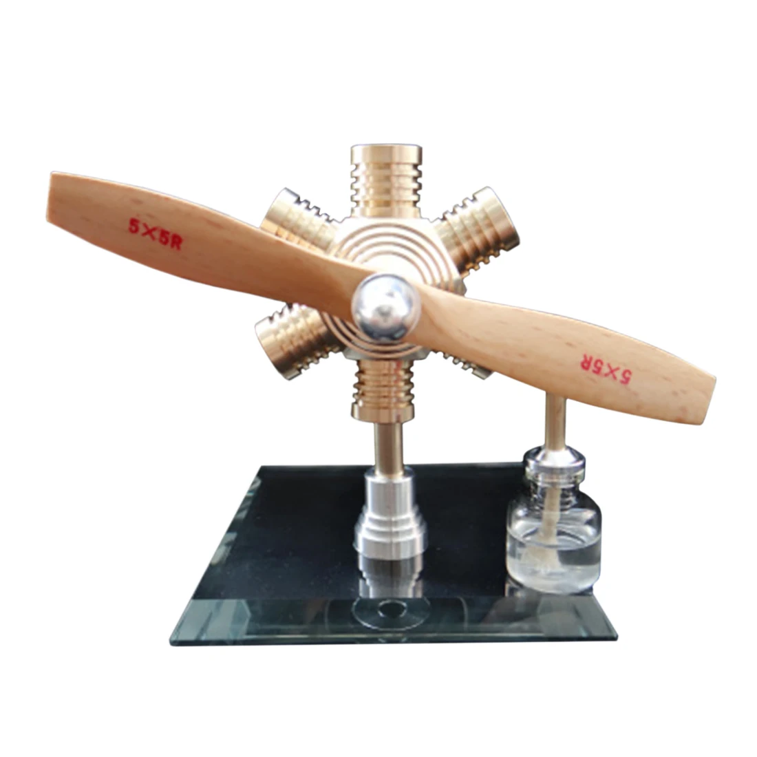 

Hexagonal Shape Free-piston Stirling Engine Model with Wooden Propeller for Children Learning Science Model Building Kit 2019
