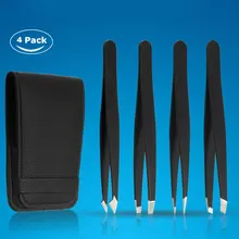 4 шт. набор наклонных наконечников для удаления волос пинцет полированный зажим Косметический профессиональный инструмент для макияжа щипцы для бровей из нержавеющей стали