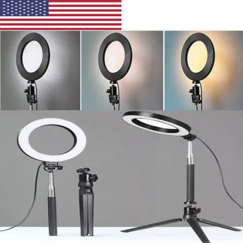 

US STOCK Practical LED PhotographyRing Light Dimmable Lighting Photo Video Stand