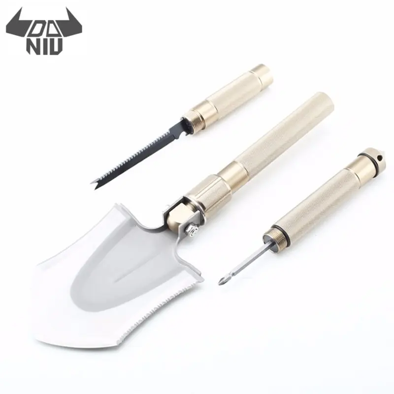

DANIU New Portable Multifunctional Outdoor Survival Folding Shovel Vehicle Garden Shovel Aluminum Alloy Handle for Outdoor