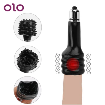 OLO Male Masturbator Penis Glans Vibrator Massager Delay Lasting Ejaculation Trainer Cock Ring Silicone Sex Toys for Men 1