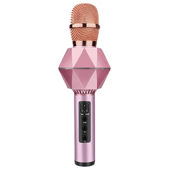 

Wireless Bluetooth Ktv Speaker Mini Home Mic Microphone Fashion Flash Led Light Handheld Microphone For Mobile Phone Music Pla