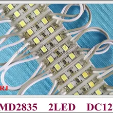 26 мм* 07 мм* 4 мм водонепроницаемой ленты SMD 2835 Светодиодный модуль лампы светодиодный задний фонарь для мини знак и буквы DC12V 2 светодиодный 0,4 Вт