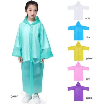 

2019 New Outdoor Activities Supplies thick Jacket Cover Waterproof Kids Long Hooded Rainsuit Children's Thick Raincoat Poncho