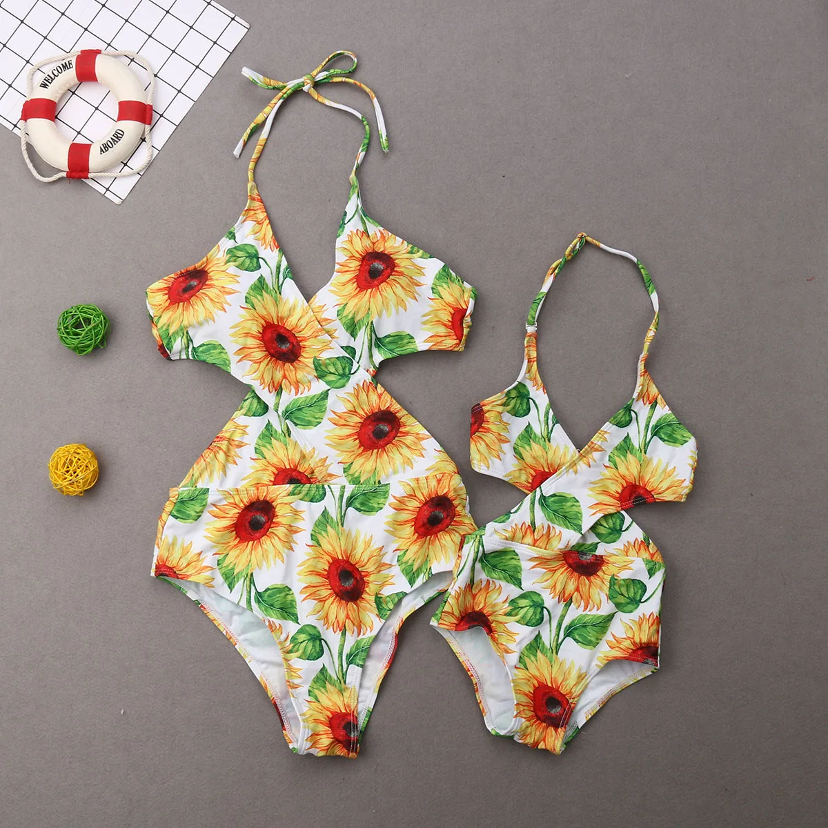 girls sunflower swimsuit