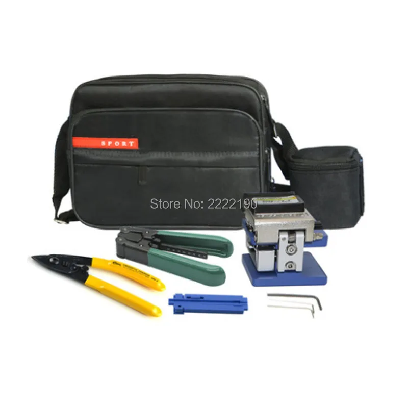

New high quality FTTH leather fiber optic cold junction kit package Optical power meter and fiber cutter three-piece