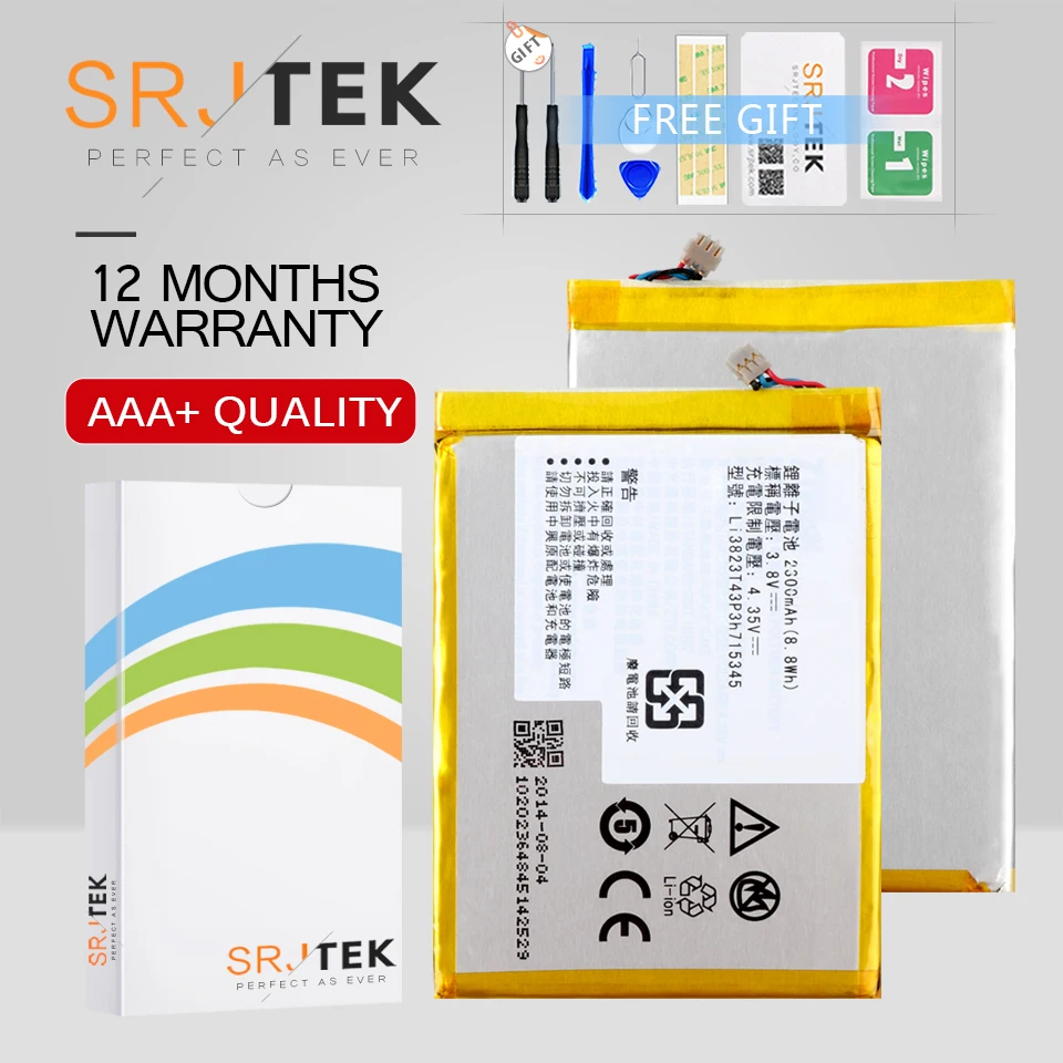 Srjtek для zte лезвие L4 A460 Батарея 2200 mAh Li3822T43P3h736044 L 4 460 батареи запчасти смартфона |