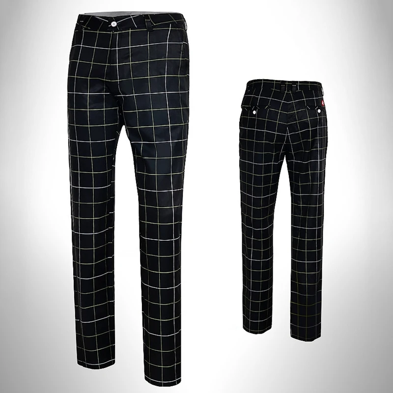 Discount Cheap tqIep Pgm Men'S Golf Pants High Elastic Trousers Summer Thin Plaid Golf Costume