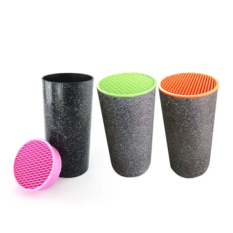 

Universal Knife Holder Multi-function Cylinder Kitchen Knife Block Unique Slot Design Knife Rack Knife Holder (Random Color)