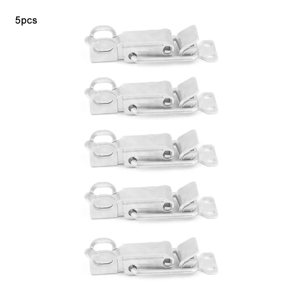 

5pcs Metal Hasps Hardware Cabinet Case Spring Loaded Latch Catch Toggle Hasp Iron