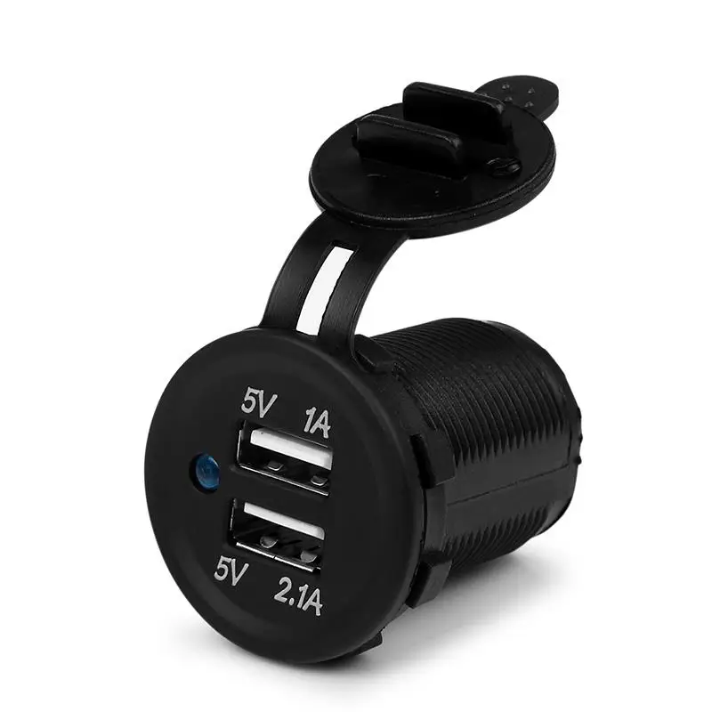 AOZBZ Motorcycle Dual USB Socket Charger Power Adapter Outlet Mobile Phone with LED 12-24V for ATV Car Truck Boat |