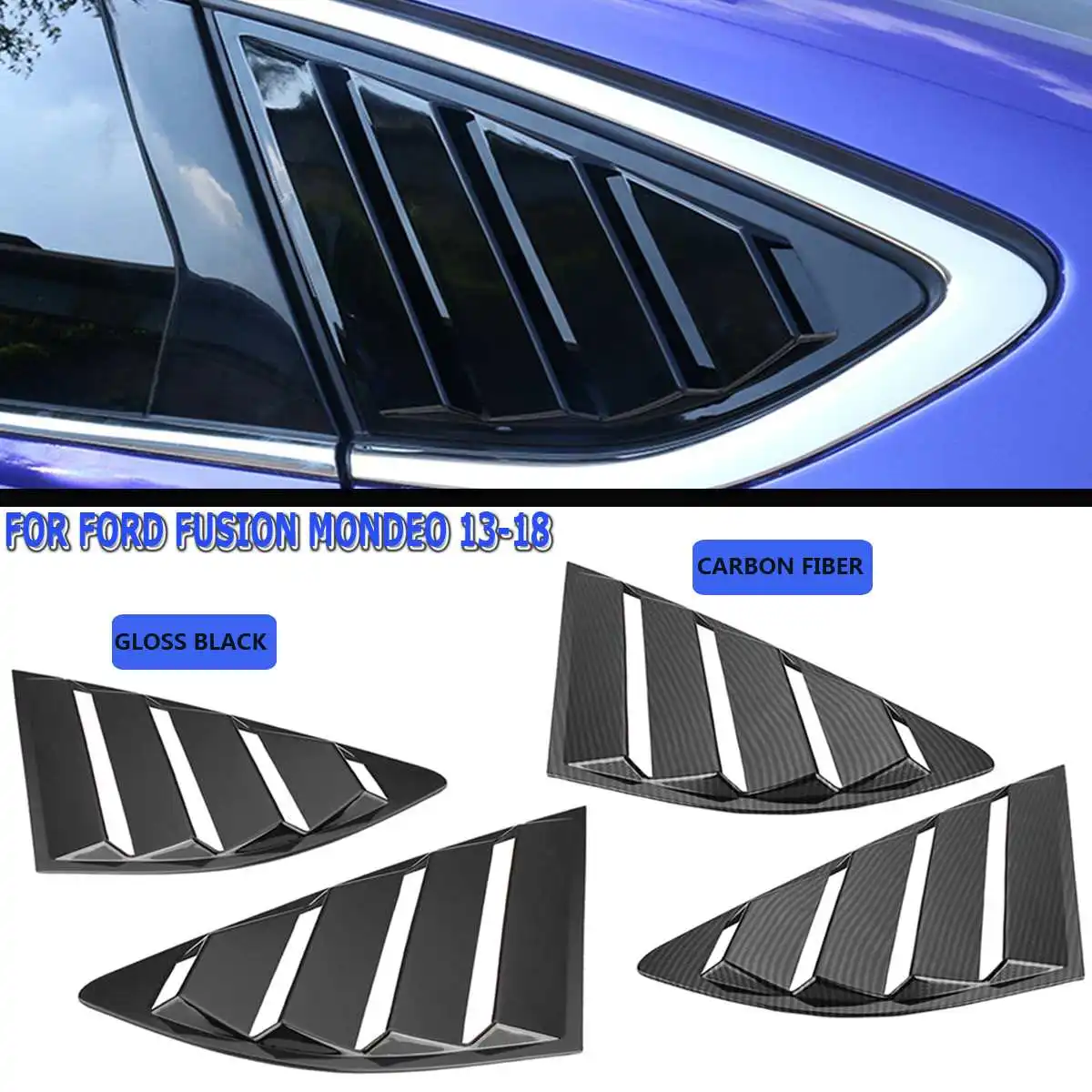 Pair Quarter Louver Cover Vents Rear Side Window Car Styling For Ford