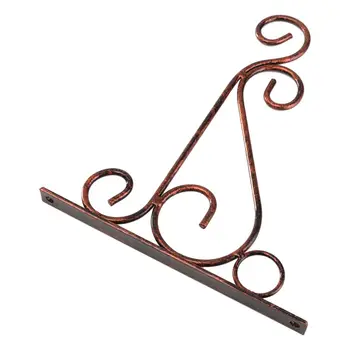 

Promotion! Iron Garden Wall Light Hanging Flower Plant Pot Bracket Hook Shelf Stand Holder, Red Copper