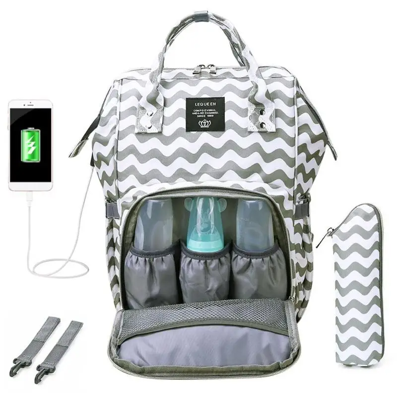 

Mommy Maternity Waterproof Diaper Bag Handbag USB Large Capacity Mummy Travel Backpacks For Baby Care Diaper Bag