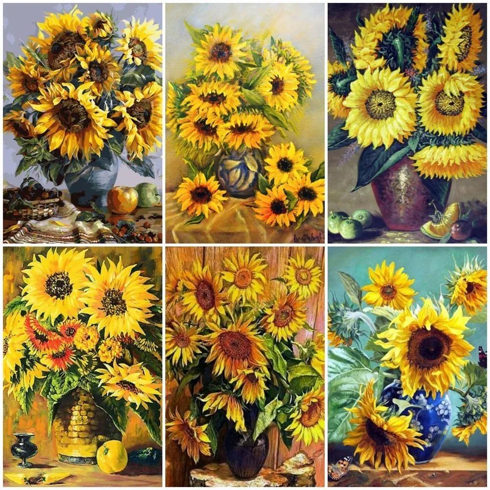 

HUACAN Diamond Embroidery Flowers 5d Diamond Painting Full Drill Square Diamond Mosaic Sale Pictures With Rhinestones Beadwork