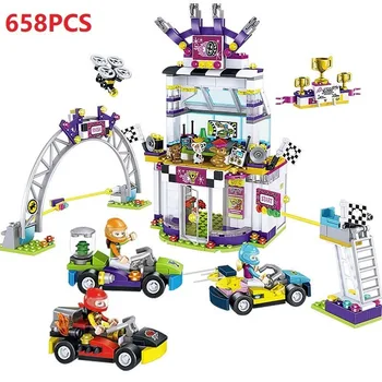 

658PCS Summer Race City Speed Champions Building Blocks Compatible Lego Friends Bricks Figures Karting Sets Toys For Girls WJ090