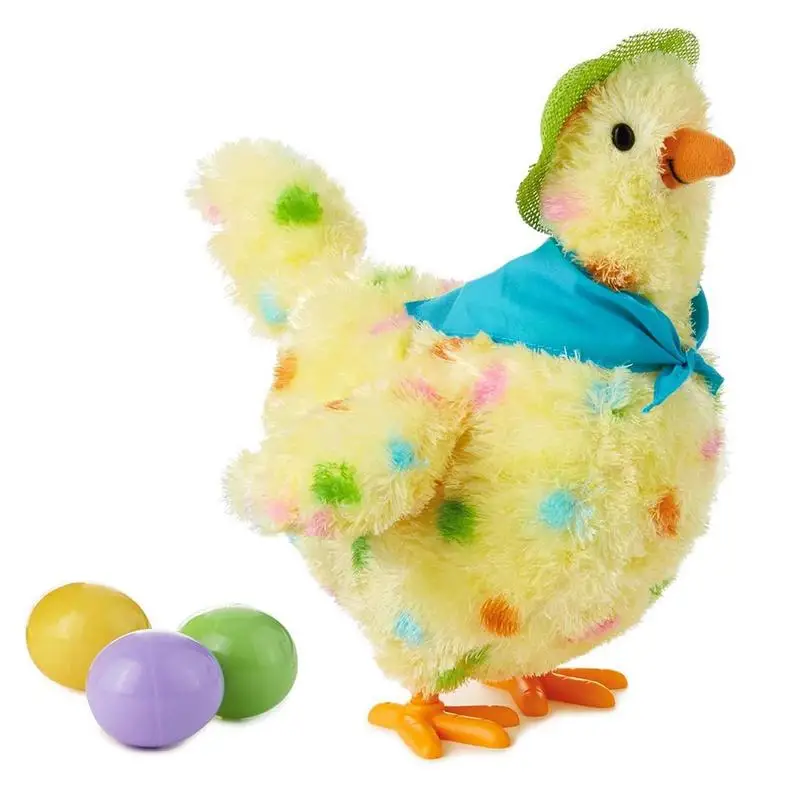 Курица Откладывание яиц плюшевая игрушка несушки откладывают яйца курица смешно, забавляясь электрическая игрушка Плюшевая Кукла подарок