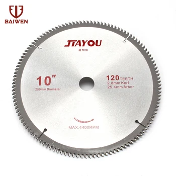 

10" 250mm Circular Saw Blade For Wood/Aluminum Cutting 40 60 80 100 120 Teeth