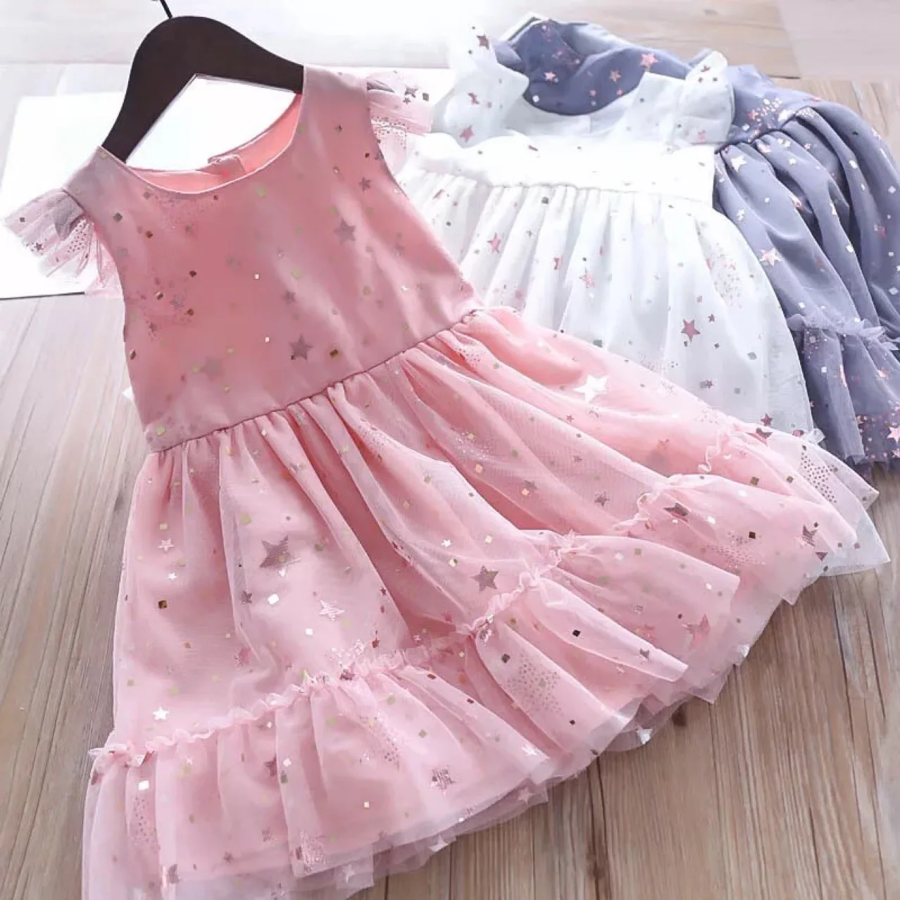 

2019 Spring Kids Girl Star Dresses Children's Dresses Wholesale