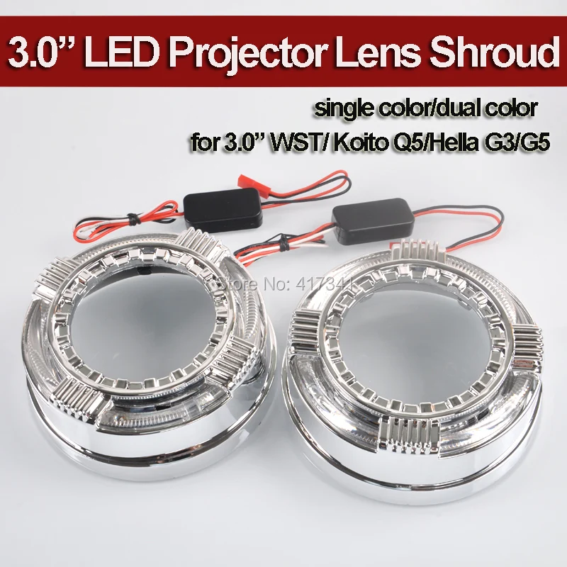 LED Angel Eye Серебристая блестящая высокая яркость для 3 0 HID Биксеноновая линза