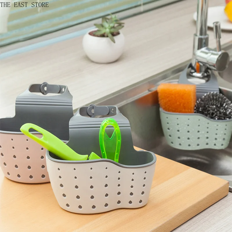 Kitchen utensils sink drainage bag rack Sponge sink receptacle basket drainage rack