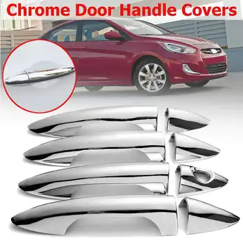 

1 Set ABS Chrome Door Handle Cover Trim for Hyundai Accent Solaris for Dodge Attitude 2010 2011 2012 2013 2014 2015 2016