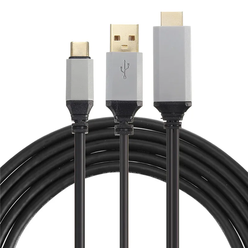 2M USB3.1 Standard Type C to HDMI Cable 4K Audio Adapter Mobile High