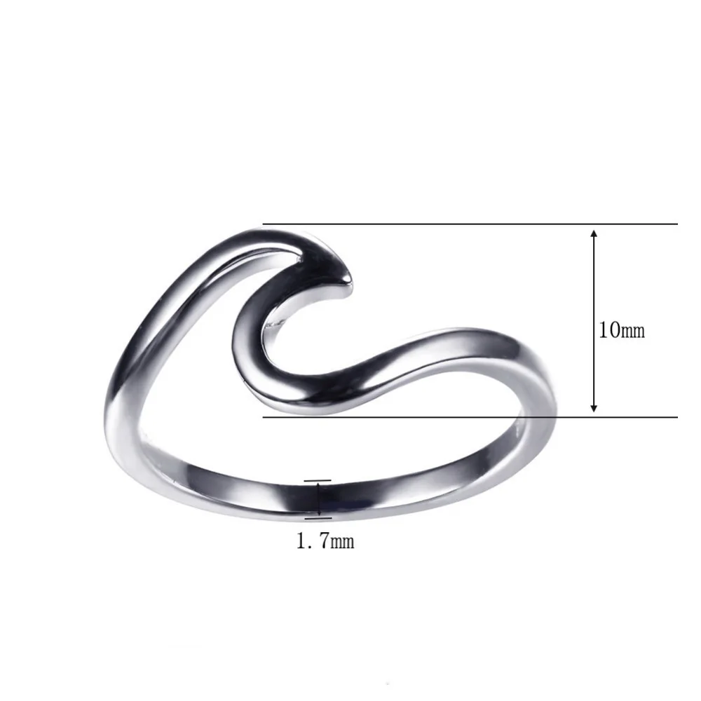 Silver Electroplate Wave Ring International Hair Simple Unisex Men's Fine Jewelry Wholesale Rings For Women