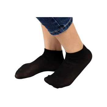 

10 Pairs Soft Elastic Black Sheer Ankle Socks for Ladies