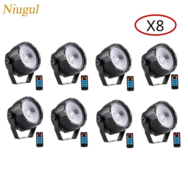 

8pcs/lot RGB+UV 30W COB Light/Wireless Remote Control LED Par Light/Mini DMX512 LED Wall Washer Stage Lighting For Party Disco