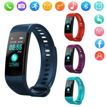 

Latest Y5 Smart Wristbands Fitness Tracker Heart Rate Blood Pressure Smart Wristband Waterproof Smart Watch PedomFor ios Android