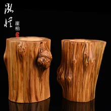 Taihang Cypress ручка контейнер, старение деревянный стаканчик для карандашей, Настольный Органайзер