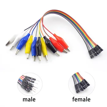 

2 in 1 10pin Alligator Clip jump Wire 20cm Male Female Crocodile Clip Test Lead connector plug Jumper Wire for DIY Connection