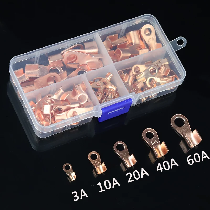 80pcs Copper Battery Cable Connector Terminal Open Lugs Wire Terminals Mayitr OT-3A OT-10A OT-20A OT-40A OT-60A