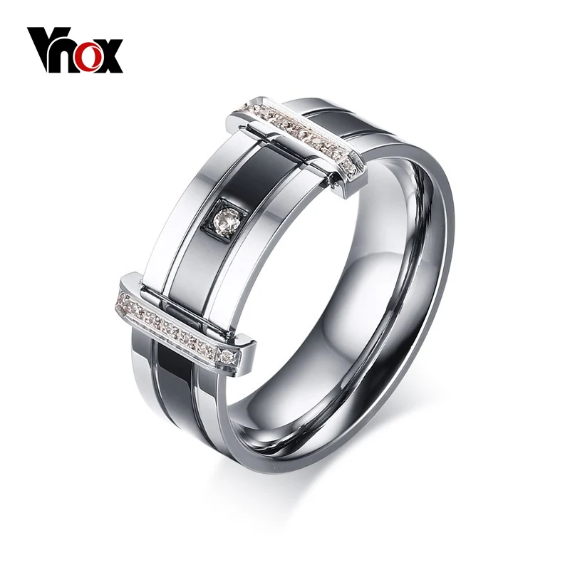 VNOX Steel Rings for Men 8MM Exclusive Men Engagement Rings