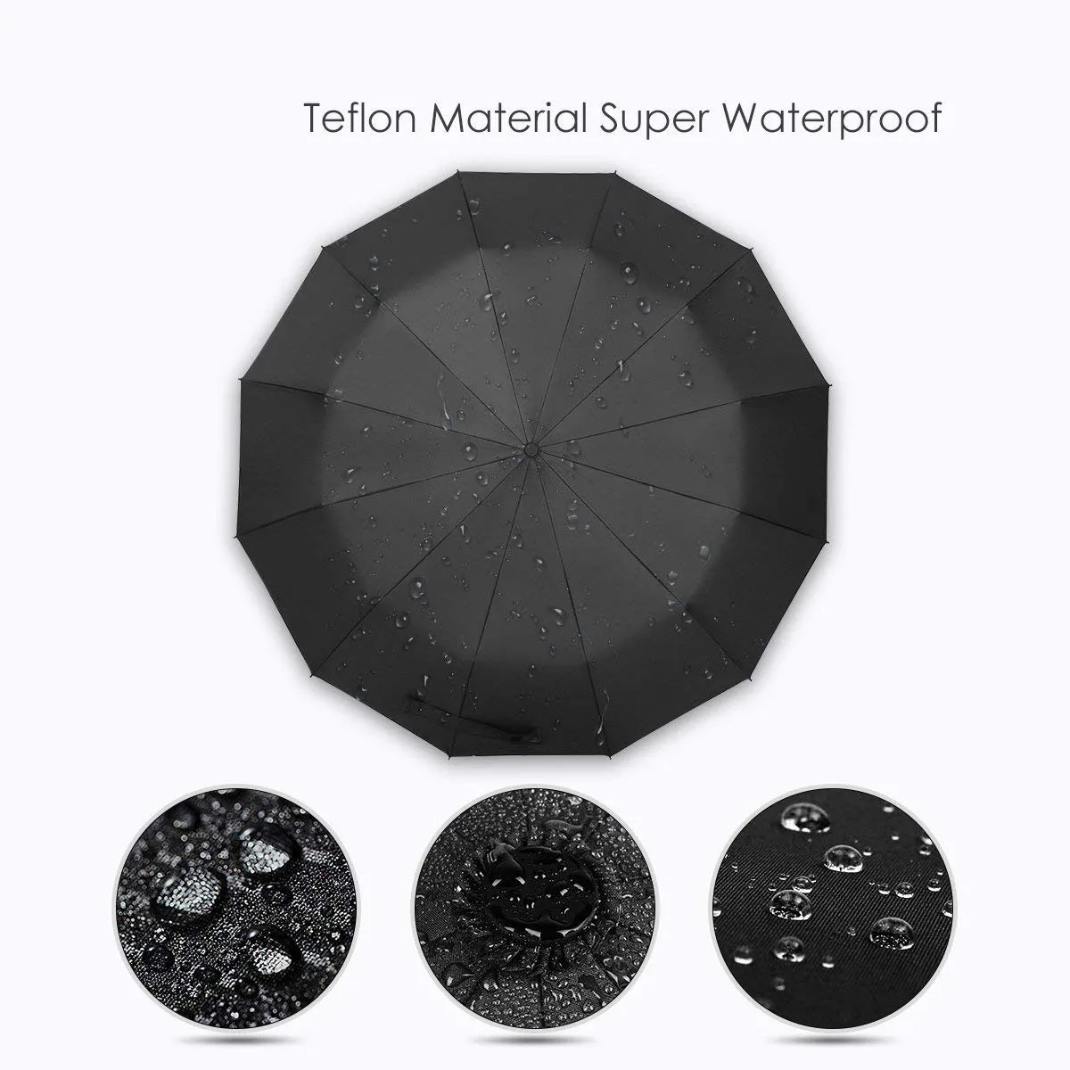 Online 12 costillas a prueba de viento paraguas viajes toldo de Teflon alargado manejar con Auto Botón de cierre abierto compacto paraguas protección