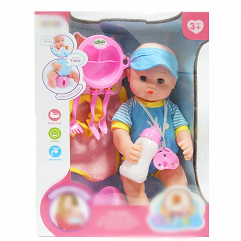 

Simulation 38cm Baby Doll Play Set W/ Feeding Accessories Milk Bottle Girls Toy