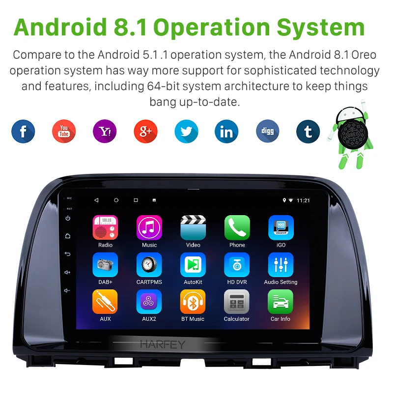 Discount Harfey 2Din Android 8.1/9.0 9" Car Radio For 2012 2013 2014 2015 Mazda CX-5 Touchscreen Multimedia Player Head Unit Stereo 1 Discount Harfey 2Din Android 8.1/9.0 9" Car Radio For 2012 2013 2014 2015 Mazda CX-5 Touchscreen Multimedia Player Head Unit Stereo 1