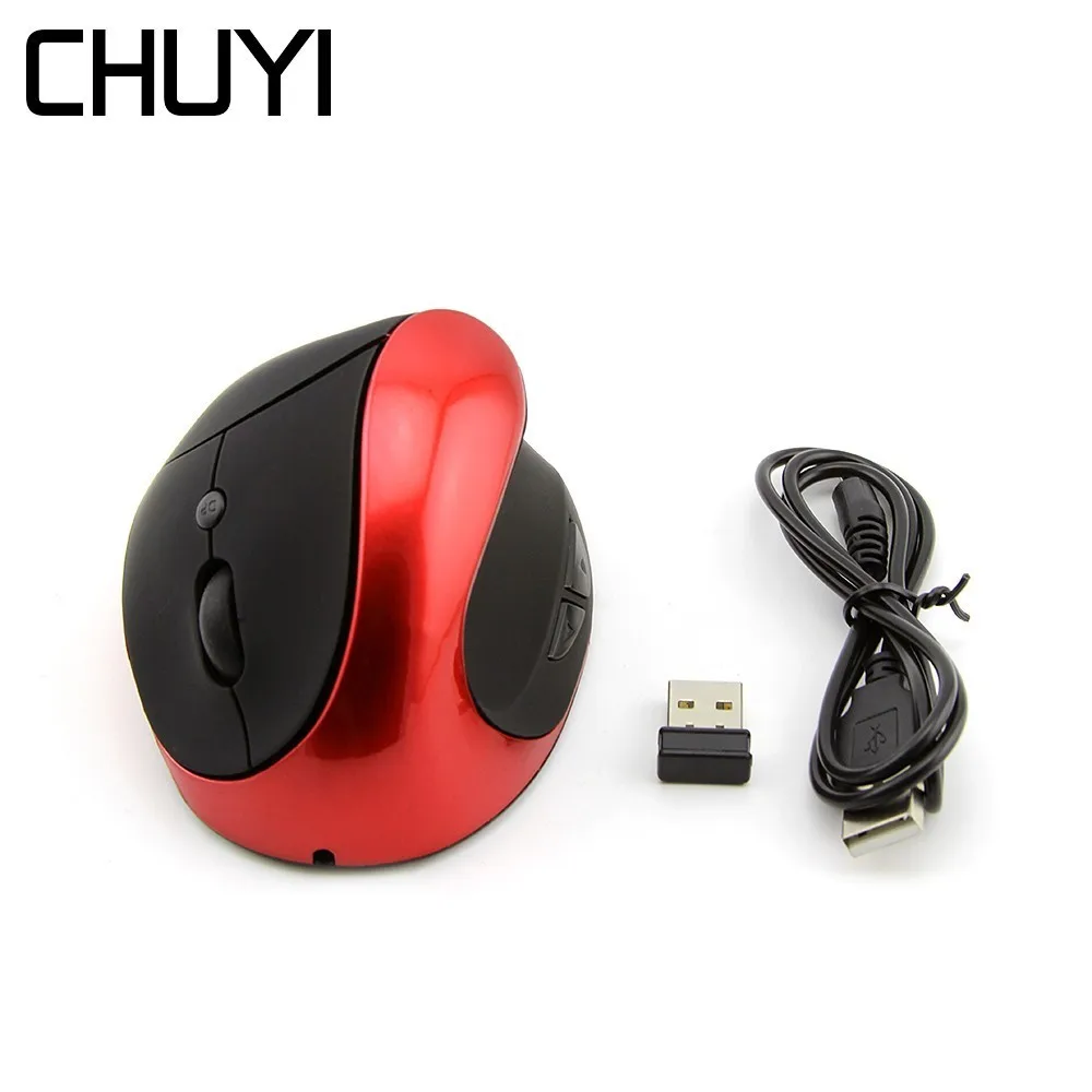 

CHUYI 2.4Ghz Wireless Vertical Rechargeable Mouse Ergonomic Optical Gaming Mause USB Computer Mice With Mouse Pad For PC Laptop