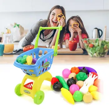 

Children Role Play Simulation Shopping Cart Toys Girls Supermarket Trolley Play House Baby Mini Kitchen Play set