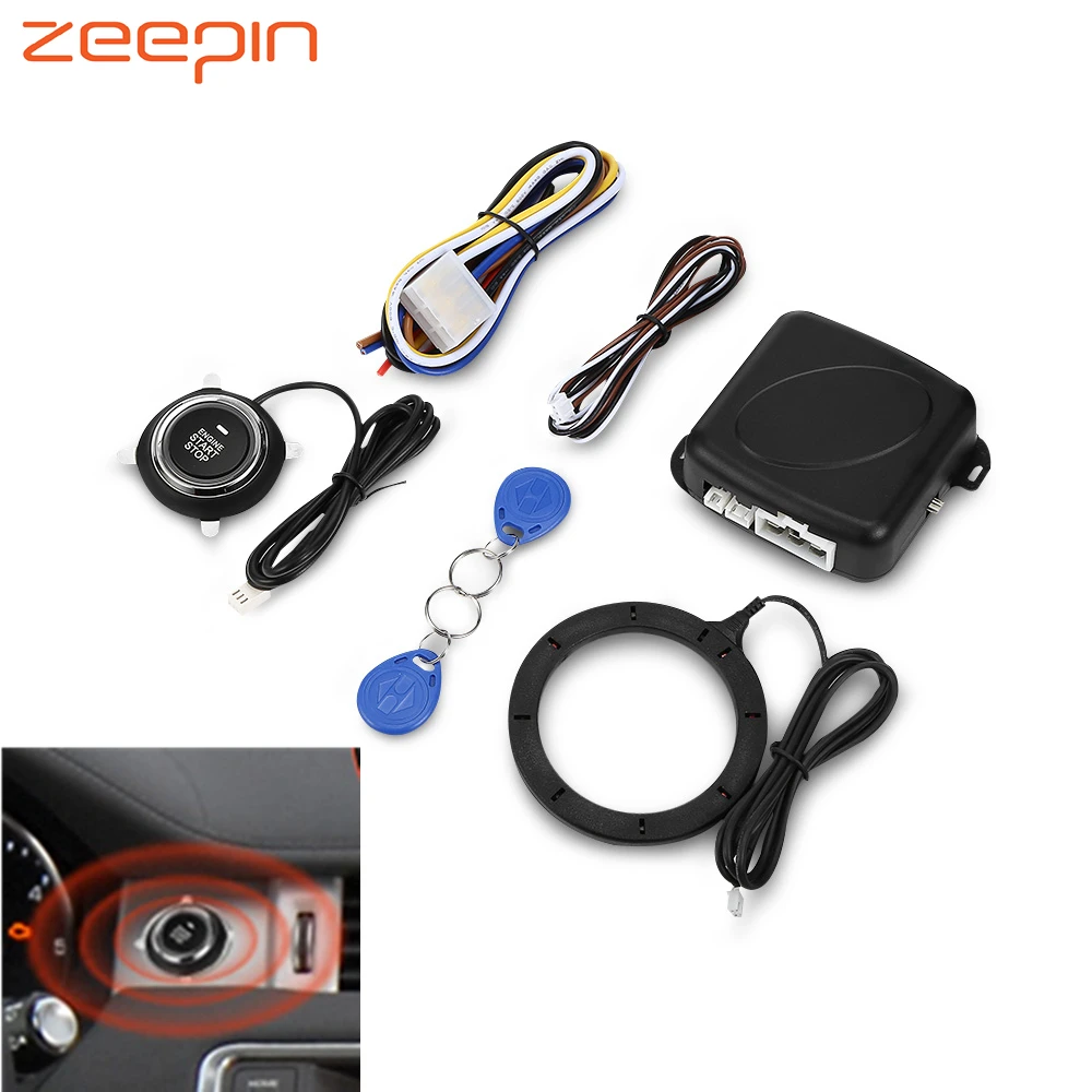 

Car Anti-Theft Device Two-Way RFID Engine Lock Keyless Entry One Key Startup Car Burglar Alarm