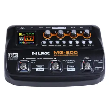 NUX MG-200 Guitar Processor Multi guitar effect pedal 55 Effects 70 Seconds Recording Guitar Looper drum machine (EU Plug)