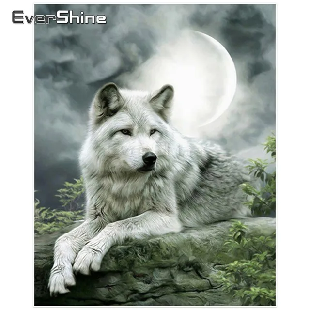Evershine-bordado diamante punto cruz Lobo, cuadro de diamantes de imitación cuadrados, taladro, animales, artesanía, arte Hecho A Mano, decoración del hogar Evershine-bordado diamante punto cruz Lobo, cuadro de diamantes de imitación cuadrados, taladro, animales, artesanía, arte Hecho A Mano, decoración del hogar