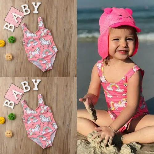 

PUDCOCO HOT 2019Bikini Newborn Baby Girl Swimsuit Unicorn Swimwear Swimming Costume Support wholesale