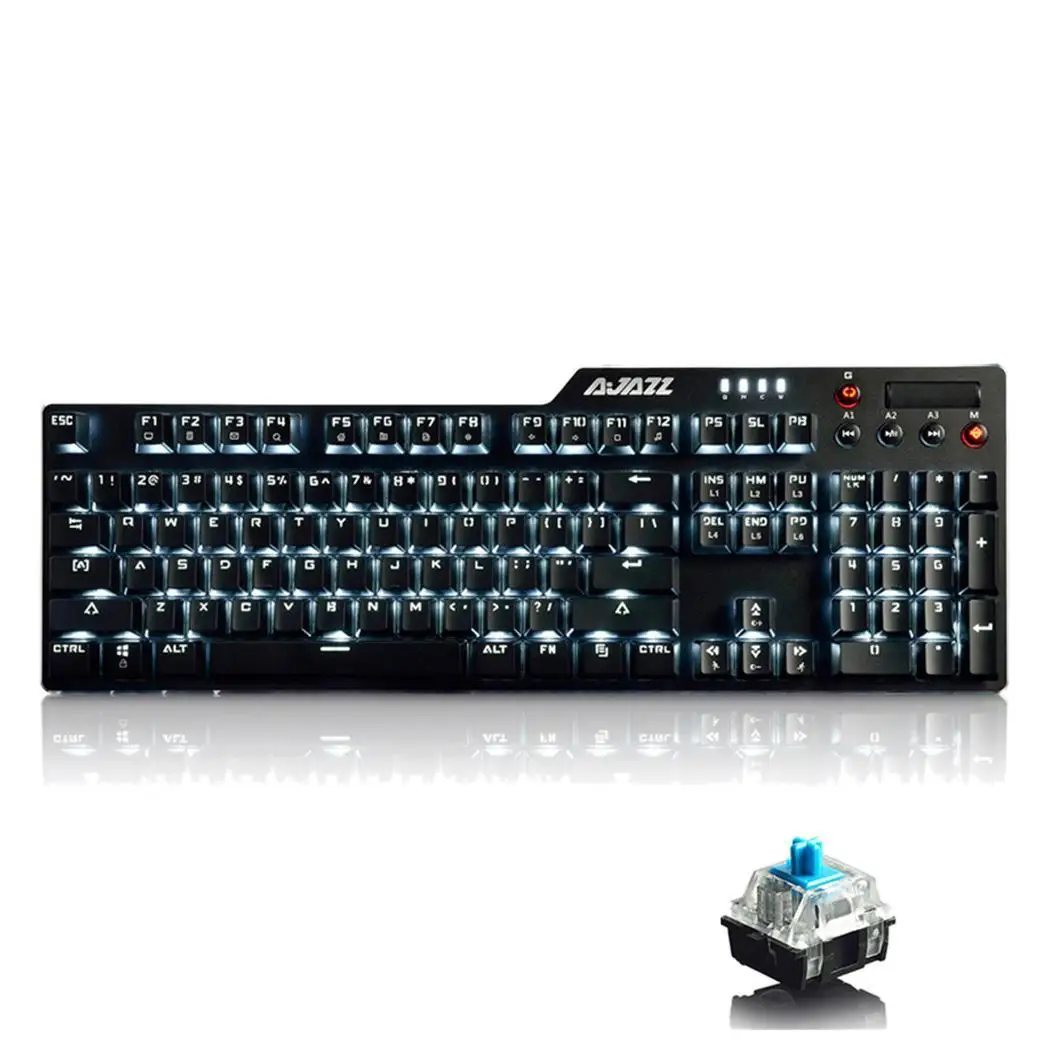 

Gaming Ergonomic LED Light USB Wired 104+6 White Fashion Keyboard Yes for Computer Home, Office Laptop