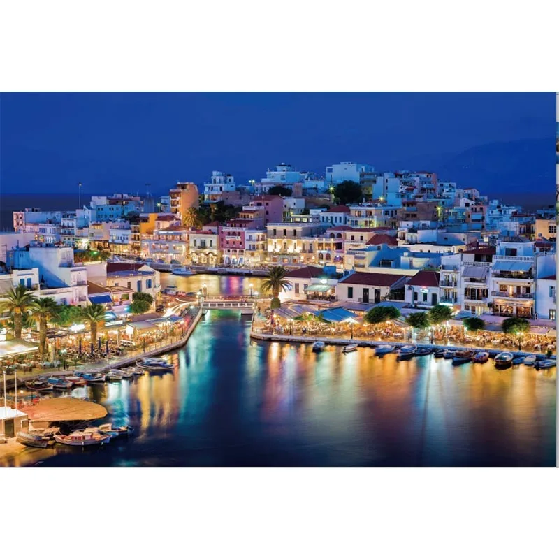 

1000 Pcs/set Famous island of Crete Adult Jigsaw Puzzle DIY charming Night Landscape Puzzles Creativity Imagine Toys Cartoon