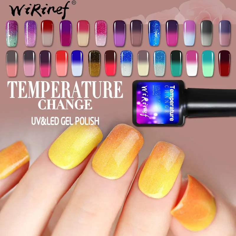 

WiRinef Temperature Change Color Gel Nail Polish Lacquers Thermo UV Gel Chameleon Nail Gel Polish UV Varnish Nail Art